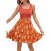 imageCUPSHE Womens Tropical Summer Dresses Flowy Beach Mini Dress Square Neck Sleeveless Vacation SundressTropical Orange