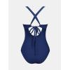 imageCUPSHE Maternity One Piece Swimsuit Scoop Neck Pregnancy Bathing Suit for Women Wide Straps Criss Cross Back Tie RibbedOlive Green