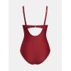 imageCUPSHE Maternity One Piece Swimsuit Square Neck Pregnancy Bathing Suit for Women Ruched Wide Straps Back CutoutBurgundy Red
