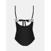 imageCUPSHE Maternity One Piece Swimsuit V Neck Pregnancy Bathing Suit for Women Front Twist Cutout Ruched Adjustable StrapsBlackWhiteGeo