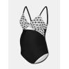 imageCUPSHE Maternity One Piece Swimsuit V Neck Pregnancy Bathing Suit for Women Front Twist Cutout Ruched Adjustable StrapsBlackWhiteGeo