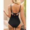 imageCUPSHE Maternity One Piece Swimsuit V Neck Pregnancy Bathing Suit for Women Front Twist Cutout Ruched Adjustable StrapsBlackWhiteGeo