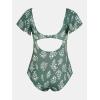 imageCUPSHE Maternity One Piece Swimsuit V Neck Pregnancy Bathing Suit for Women Ruffle Front Cutout Back HookSage GreenFloral