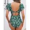imageCUPSHE Maternity One Piece Swimsuit V Neck Pregnancy Bathing Suit for Women Ruffle Front Cutout Back HookSage GreenFloral