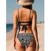 imageCUPSHE Womens Bikini Sets Sweetheart Neck Two Piece Bathing Suit Cutout Textured Adjustable Straps Mid Rise BottomBlackFloral
