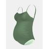 imageCUPSHE Womens Maternity One Piece Swimsuit Adjustable Strap Ruched Shell Stitched Back Cutout Bathing Suit for PregnancyGrey Green