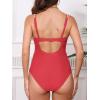 imageCUPSHE Womens Maternity One Piece Swimsuit Adjustable Strap Ruched Shell Stitched Back Cutout Bathing Suit for PregnancyStrawberry Red