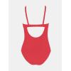 imageCUPSHE Womens Maternity One Piece Swimsuit Adjustable Strap Ruched Shell Stitched Back Cutout Bathing Suit for PregnancyStrawberry Red
