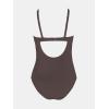 imageCUPSHE Womens Maternity One Piece Swimsuit Adjustable Strap Ruched Shell Stitched Back Cutout Bathing Suit for PregnancyTaupe