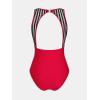 imageCUPSHE Womens One Piece Swimsuit Bathing Suit Tummy Control High Neck Cutout Back Hook Mesh SwimwearCherry Red