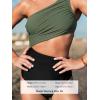 imageCUPSHE Womens One Piece Swimsuit One Shoulder Color Block Side Cutout Ruched Bathing SuitEucalyptus GreenBlack