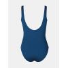 imageCUPSHE Womens One Piece Swimsuit Scoop Neck Textured Bathing Suit Cutouts Low Back Swimwear Wide StrapsNavy Blue