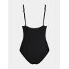 imageCUPSHE Womens One Piece Swimsuit Tummy Control Bathing Suit Deep V Neck Cut Out Mesh Adjustable StrapsBlack