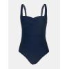 imageCUPSHE Womens One Piece Swimsuit Tummy Control Bathing Suit Square Neck Front Wrap Adjustable Wide StrapsDark Blue