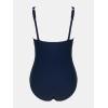 imageCUPSHE Womens One Piece Swimsuit Tummy Control Bathing Suit Square Neck Front Wrap Adjustable Wide StrapsDark Blue