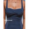 imageCUPSHE Womens One Piece Swimsuit Tummy Control Bathing Suit Square Neck Front Wrap Adjustable Wide StrapsNavy