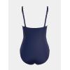 imageCUPSHE Womens One Piece Swimsuit Tummy Control Bathing Suit Square Neck Front Wrap Adjustable Wide StrapsNavy