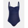 imageCUPSHE Womens One Piece Swimsuit Tummy Control Bathing Suit Square Neck Front Wrap Adjustable Wide StrapsNavy
