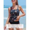 imageCUPSHE Womens Tankini Sets Scoop Neck Dual Crisscross Adjustable Straps Mid Rise Two Piece SwimsuitDark NavyFloral