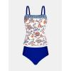 imageCUPSHE Womens Tankini Sets Two Piece Bathing Suits Square Neck Adjustable Straps Ruched Swimsuits SwimwearNavy BlueWhite Floral