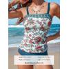imageCUPSHE Womens Tankini Sets Two Piece Bathing Suits Square Neck Adjustable Straps Ruched Swimsuits SwimwearTealFloral