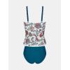 imageCUPSHE Womens Tankini Sets Two Piece Bathing Suits Square Neck Adjustable Straps Ruched Swimsuits SwimwearTealFloral