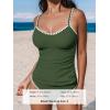 imageCUPSHE Womens Tankini Sets Two Piece Swimsuit Scoop Neck Mid Rise Adjustable Straps Shell Stitched XS4XLForest Green