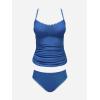 imageCUPSHE Womens Tankini Sets Two Piece Swimsuit Scoop Neck Mid Rise Adjustable Straps Shell Stitched XS4XLSlate Blue