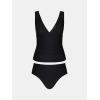 imageCUPSHE Womens Tankini Sets V Neck Mesh Scalloped Two Piece Bathing Suits Adjustable Straps Mid Rise SwimwearBlack