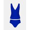 imageCUPSHE Womens Tankini Sets V Neck Mesh Scalloped Two Piece Bathing Suits Adjustable Straps Mid Rise SwimwearRoyal Blue