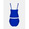 imageCUPSHE Womens Tankini Sets V Neck Mesh Scalloped Two Piece Bathing Suits Adjustable Straps Mid Rise SwimwearRoyal Blue