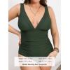 imageCUPSHE Plus Size Womens One Piece Bathing Suit V Neck Swimsuit Back Hook Adjustable Straps Hollow SwimwearDark Green