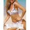 imageCUPSHE Womens Bikini Sets V Neck Ruffled Wide Adjustable Straps Bathing Suit Standard Rise Whip Stitch TrimBlue Floral