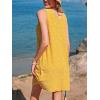 imageCUPSHE Women Swimsuit Cover Ups Sleeveless Towelling Knit Beach Coverup DressYellow