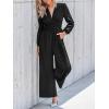 imageCUPSHE Womens One Piece Jumpsuits V Neck Long Lantern Sleeve Overalls Wide Leg Pants High Waist Rompers Vacation OutfitsBlack