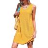 imageCUPSHE Women Swimsuit Cover Ups Sleeveless Towelling Knit Beach Coverup DressYellow