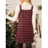 imageCUPSHE Women Fall Dresses for Women Plaid V Neck Sleeveless Wide Straps Holiday Pinafore Mini Overall DressRed