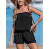 imageCUPSHE Women Swim Cover Ups Romper Strapless Tube Solid Beach CoverupBlack