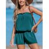 imageCUPSHE Women Swim Cover Ups Romper Strapless Tube Solid Beach CoverupGreen