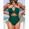 imageCUPSHE Womens One Piece Swimsuit Plunge Neckline Cutout Criss Cross Bathing Suit