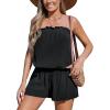 imageCUPSHE Women Swim Cover Ups Romper Strapless Tube Solid Beach CoverupBlack
