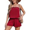 imageCUPSHE Women Swim Cover Ups Romper Strapless Tube Solid Beach CoverupRed