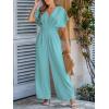 imageCUPSHE One Piece Jumpsuits for Women Casual Summer V Neck Batwing Sleeve Wide Leg Elegant Overalls Sexy Vacation OutfitsGreen