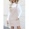 imageCUPSHE Women Corduroy Fall Dresses Front Bib Pocket Square Neck Wide Strap Casual Overall Mini DressApricot