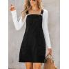 imageCUPSHE Women Corduroy Fall Dresses Front Bib Pocket Square Neck Wide Strap Casual Overall Mini DressBlack