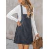 imageCUPSHE Women Corduroy Fall Dresses Front Bib Pocket Square Neck Wide Strap Casual Overall Mini DressGrey