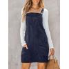 imageCUPSHE Women Corduroy Fall Dresses Front Bib Pocket Square Neck Wide Strap Casual Overall Mini DressNavy