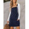 imageCUPSHE Women Corduroy Fall Dresses Front Bib Pocket Square Neck Wide Strap Casual Overall Mini DressNavy