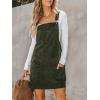 imageCUPSHE Women Corduroy Fall Dresses Front Bib Pocket Square Neck Wide Strap Casual Overall Mini DressOlive Green