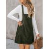 imageCUPSHE Women Corduroy Fall Dresses Front Bib Pocket Square Neck Wide Strap Casual Overall Mini DressOlive Green